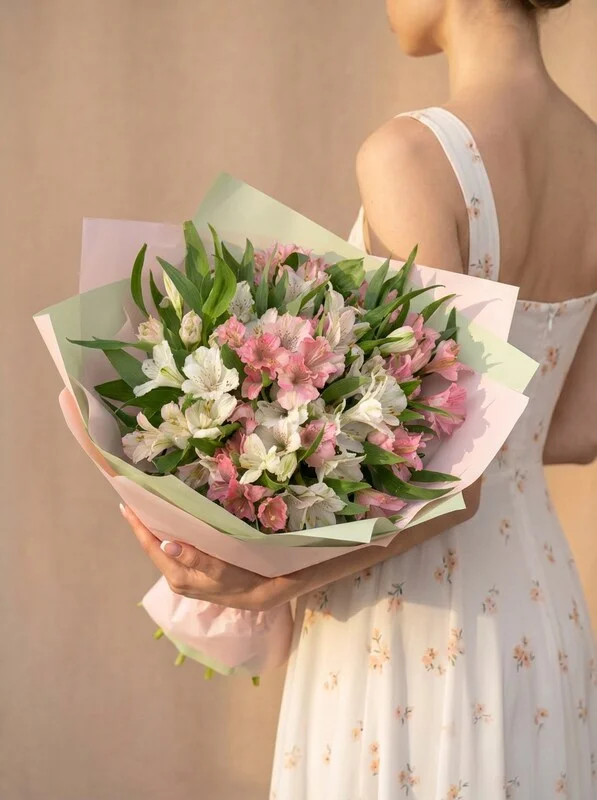 Букет для нее из альстромерий